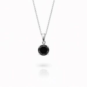 Kay Jewelers 925 Black Diamond Solitaire Necklace Italian Snake Chain